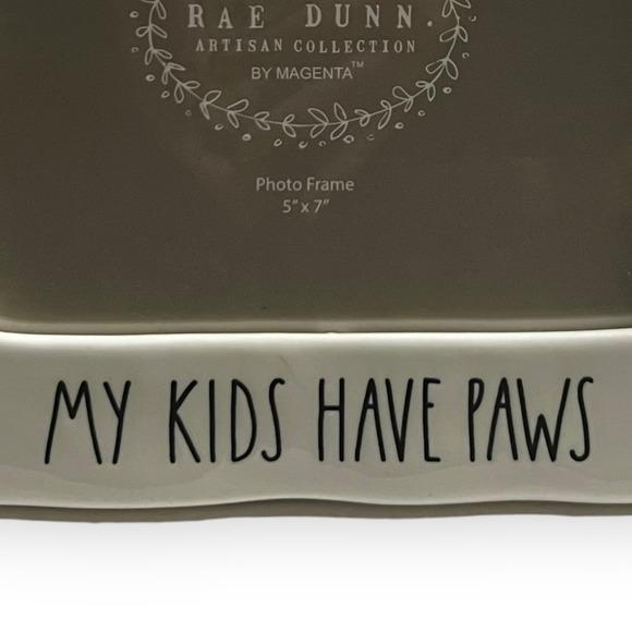 Rae Dunn Artisan Collection White & Black Ceramic My Kids Have Paws Photo Frame - Picture 3 of 11